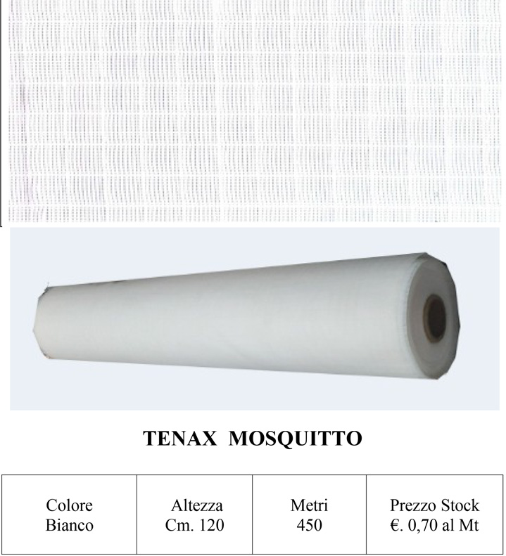 Telo bianco Tenax Mosquito h120cm al mt.