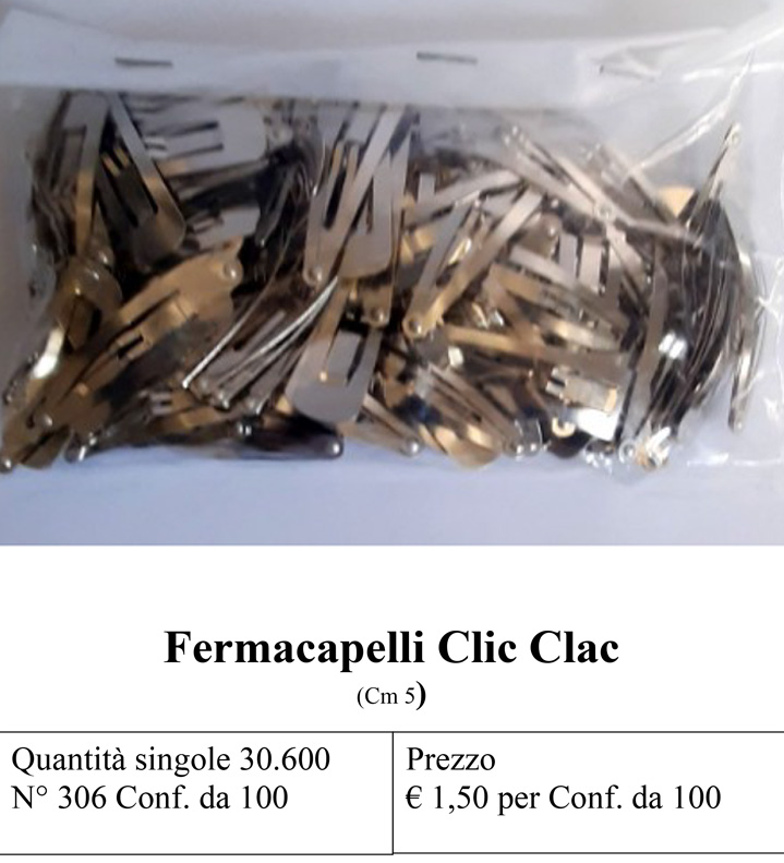 Fermacapelli Clic Clac 5cm in conf. 100pz